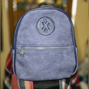 (B) Christian Lacroix Elegant Blue Backpack 9 1/2" X 10" With Dust Bag